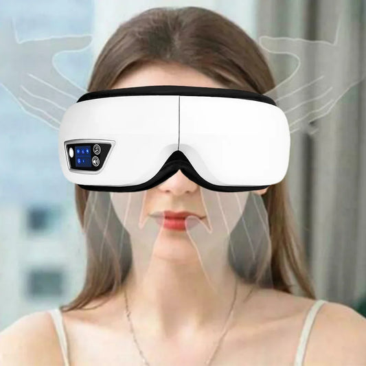 جهاز تدليك العين 6D الذكي - نظارات مساج بلوتوث لتخفيف التجاعيد والتعب